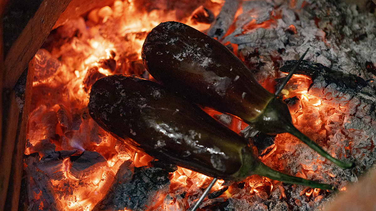 Baingan Bharta - Smoky Eggplant Dip. This popular smoky eggplant dip is popular throughout India. While it can be cooked in the oven or on the stovetop, Asma says the best flavor comes from when it is slowly charred in hot embers.