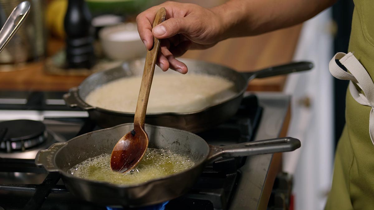 Bourbon Brown Butter. This isn’t your typical brown butter. The tantalizing bourbon and butter aromas will make you want to cook this dish again and again.