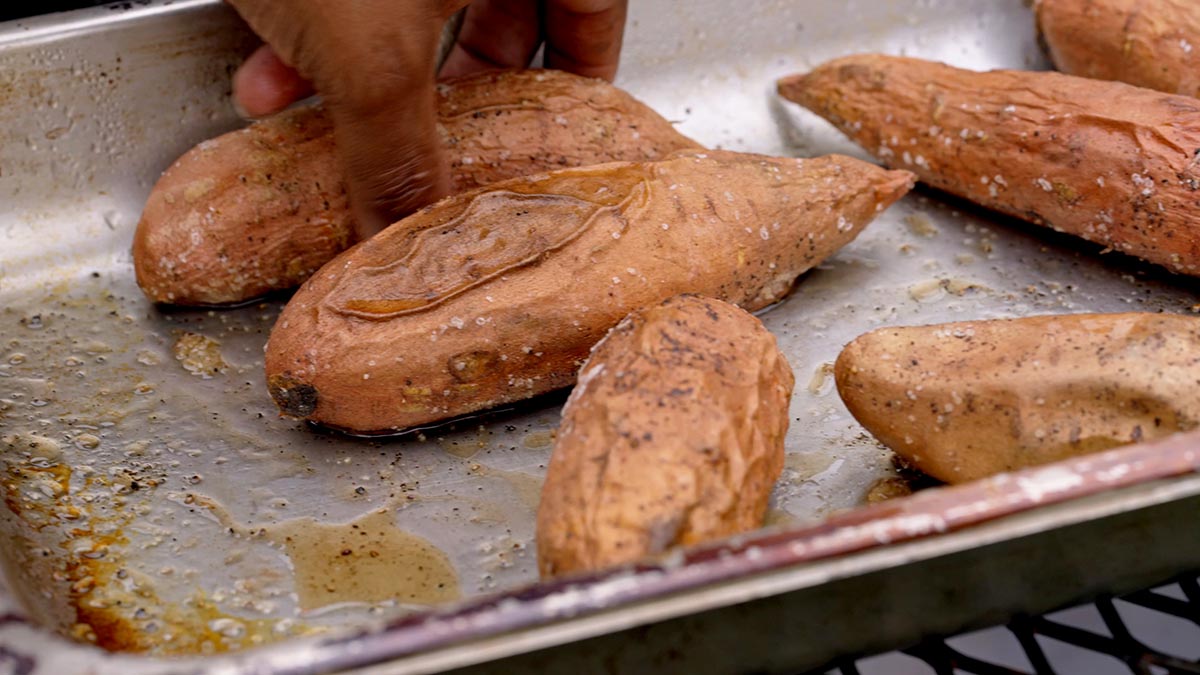 Grilled Sweet Potatoes. For the dreamiest grilled sweet potatoes — with creamy insides and very crispy outsides — follow this recipe.