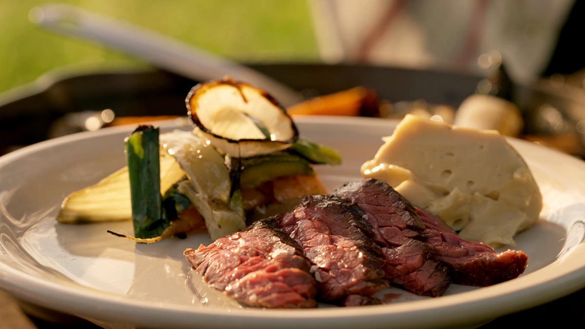 Open Fire Grilled Steaks. Is there a better way to eat steak than under a melty layer of Korean kalbi butter? An easy and delicious way to elevate your steak. Edward also explains how to check for doneness, manipulate the fire, and accomplish a smoky taste.