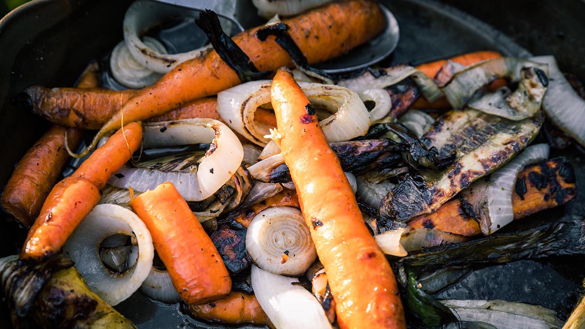 Open Fire Grilled Vegetables. Is there a better way to eat steak than under a melty layer of Korean kalbi butter? An easy and delicious way to elevate your steak. Edward also explains how to check for doneness, manipulate the fire, and accomplish a smoky taste.