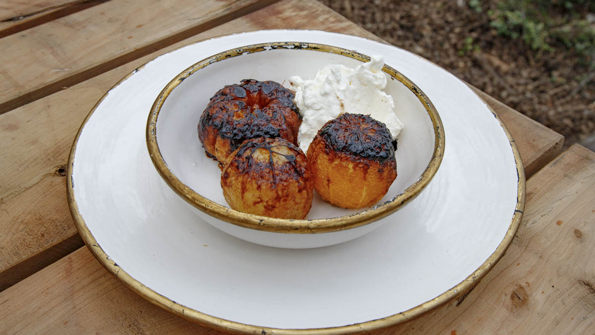 Burnt Fruit with Cream