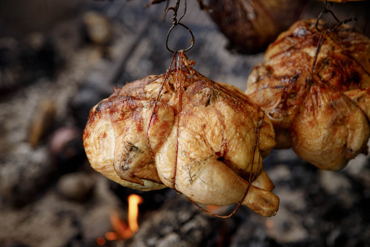 Roasted Chicken. Whether you’re hanging the chickens over the open-fire like Francis, or roasting it in your own home oven, you’ll learn how to make this festive and comforting dish that is ideal for the holidays or any special occasion.