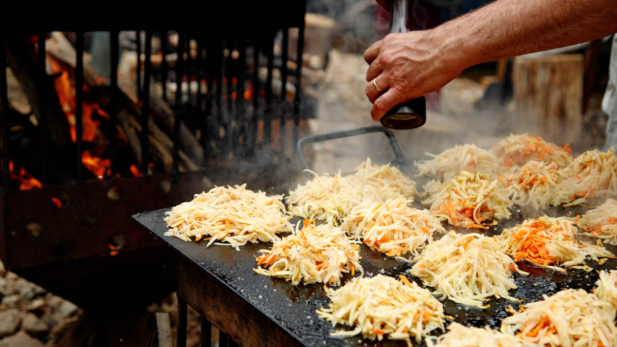 Rösti. Grate your potato right on the cast iron surface, capturing the air to perfectly steam the inside while developing the crispiest, crunchiest exterior.