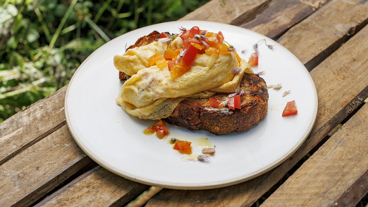 The Perfect Silky Omelette. Take a walk to the woods with Jamie where he’ll show you his secrets to luxuriously silky eggs. It’s all in the technique, so watch closely!