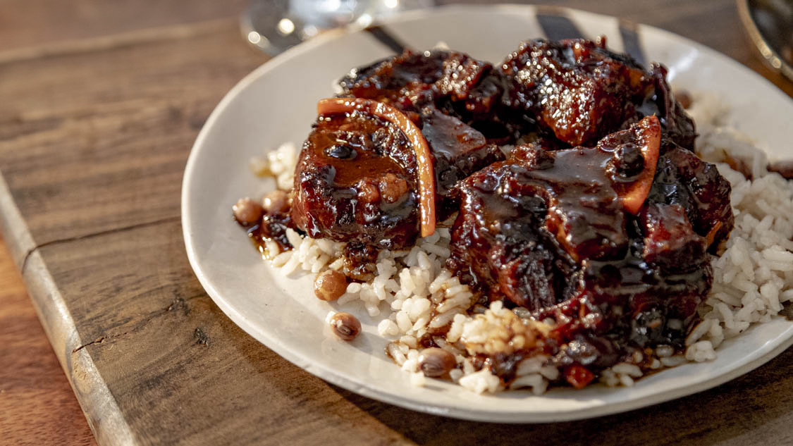 Oxtails with Rice & Peas.