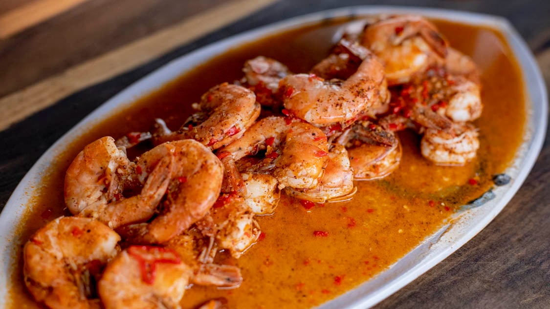 Pepper Shrimp. Pepper shrimp is one of Kwame’s favorite snacks. Growing up in the Bronx, he’d always chow down on the electrifying dish. In Jamaica, he looks forward to eating on the road from Montego Bay to Kingston, and on the beautiful beaches. Learn how to make this easy shrimp recipe, which is preserved in a spicy and electrifying sauce.